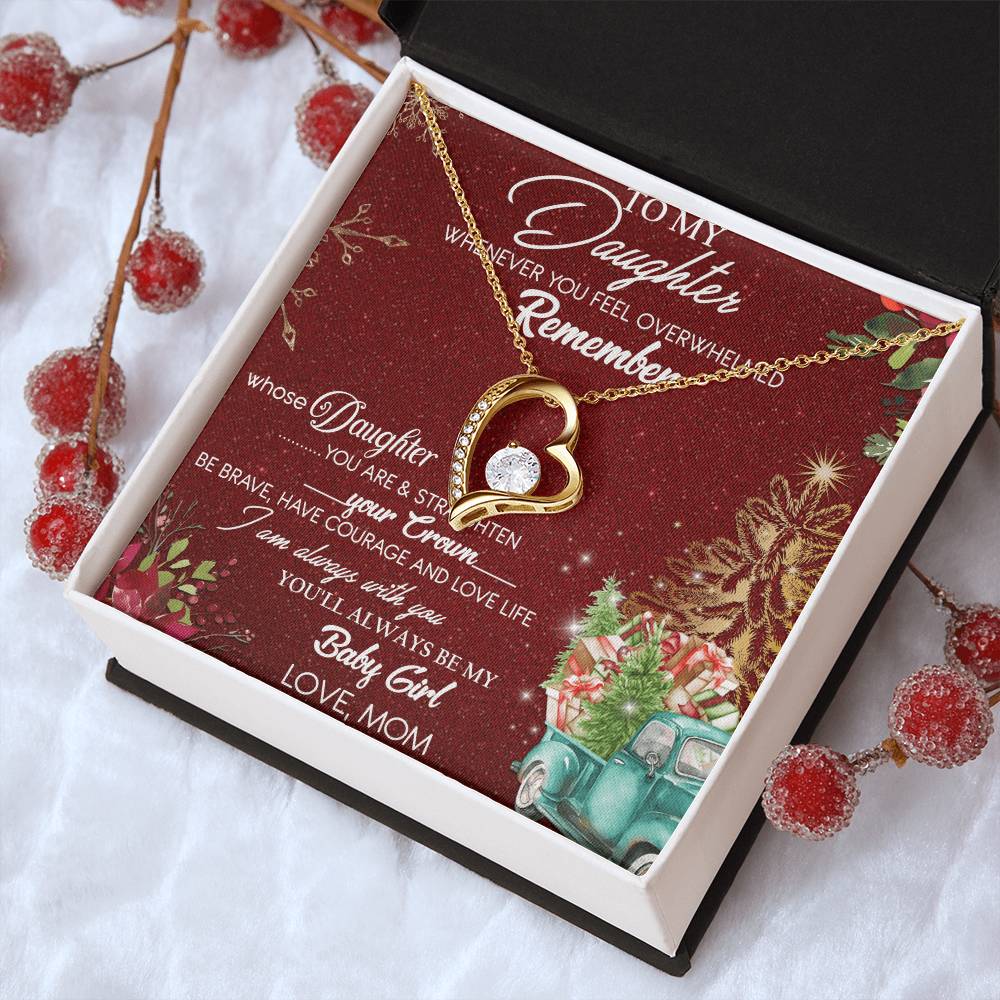 To My Daughter Forever Love Necklace - To My Daughter Merry Christmas Gift For Daughter - Christmas Daughter Necklace Forever Love Necklace