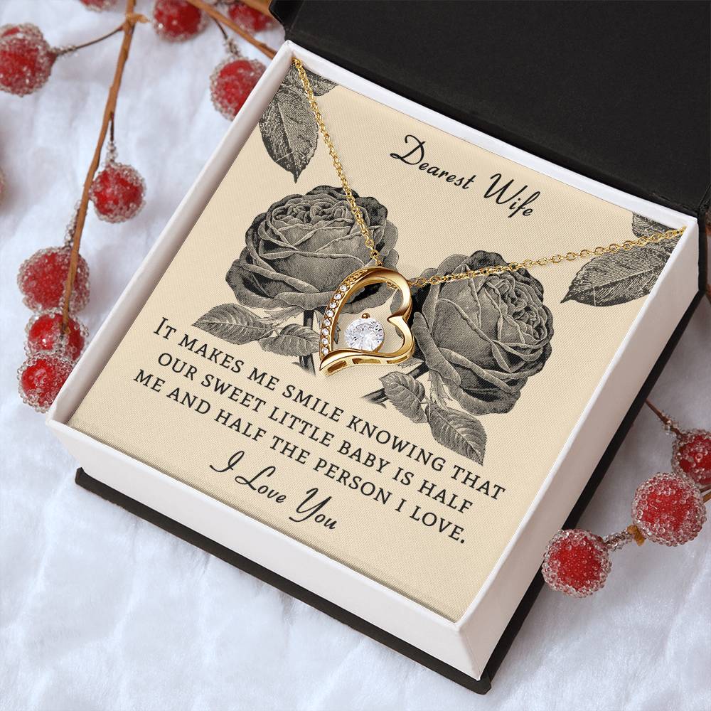 Dear Wife It Makes Me Smile Knowing That Our Sweet Little Baby Forever Love Necklace