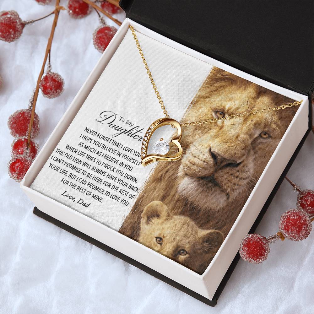 To My Daughter This Old Lion Will Always Have Your Back Love Dad No One Can Love You More Than I Do Forever Love Necklace