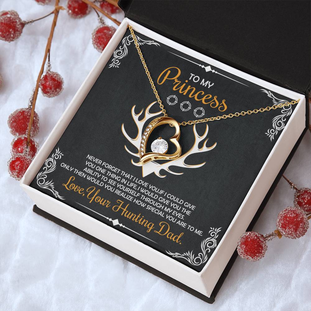 Hunting Daughter Necklace Gift From Hunting Dad Daughter Gift Necklace Daughter Birthday Gift Christmas Gift For Daughter Forever Love Necklace