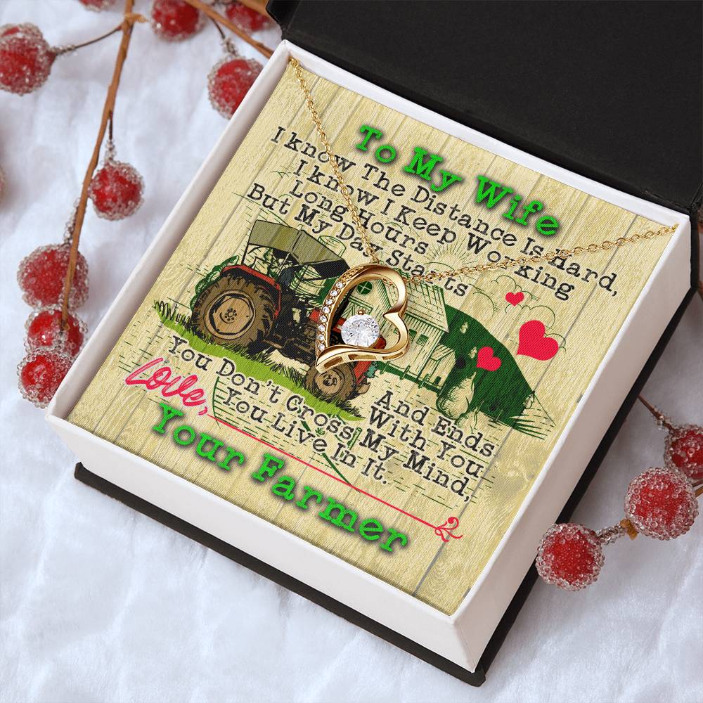 I Love My Farmer Farmer's Daughter Farmer's Wife Farmer's Wife Beauty Necklace Sweetest Hearts 1 Forever Love Necklace