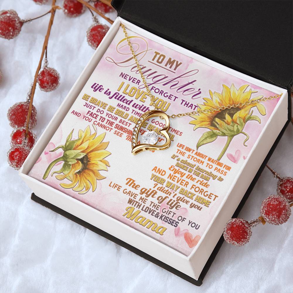 To My Daughter Necklace Mother Daughter Necklace Father To Daughter Birthday Gift Gifts To Daughter From Mama Forever Love Necklace