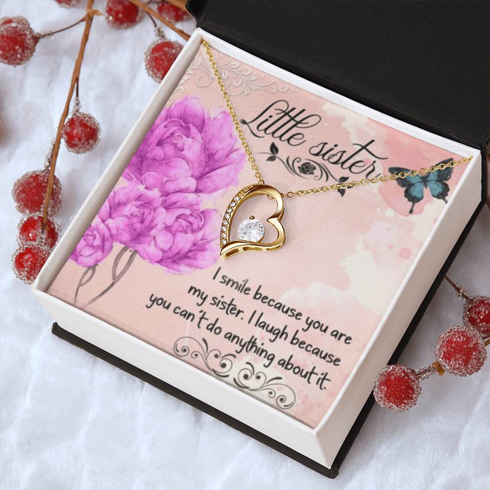 To My Little Sister Necklace Forever Love Necklace