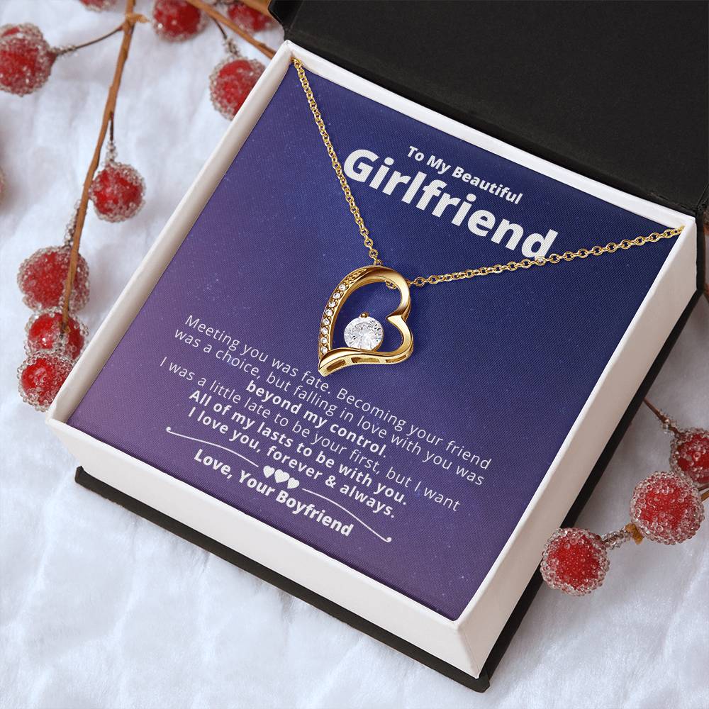 To My Girlfriend - Falling In Love With You - Forever Love Necklace Forever Love Necklace
