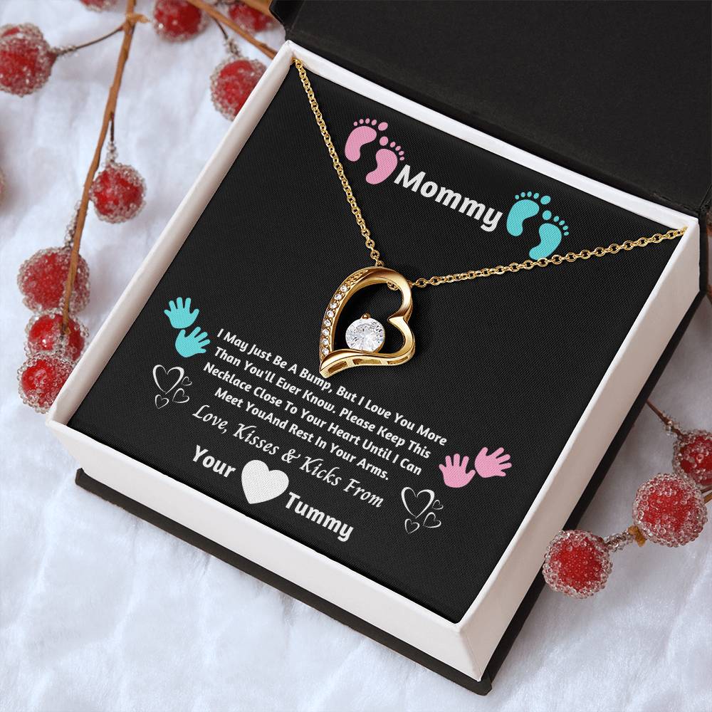 Mommy Heart Necklace- I Can't Wait To Meet You New Mommy Necklace New Mom Gift First Time Mom Forever Love Necklace