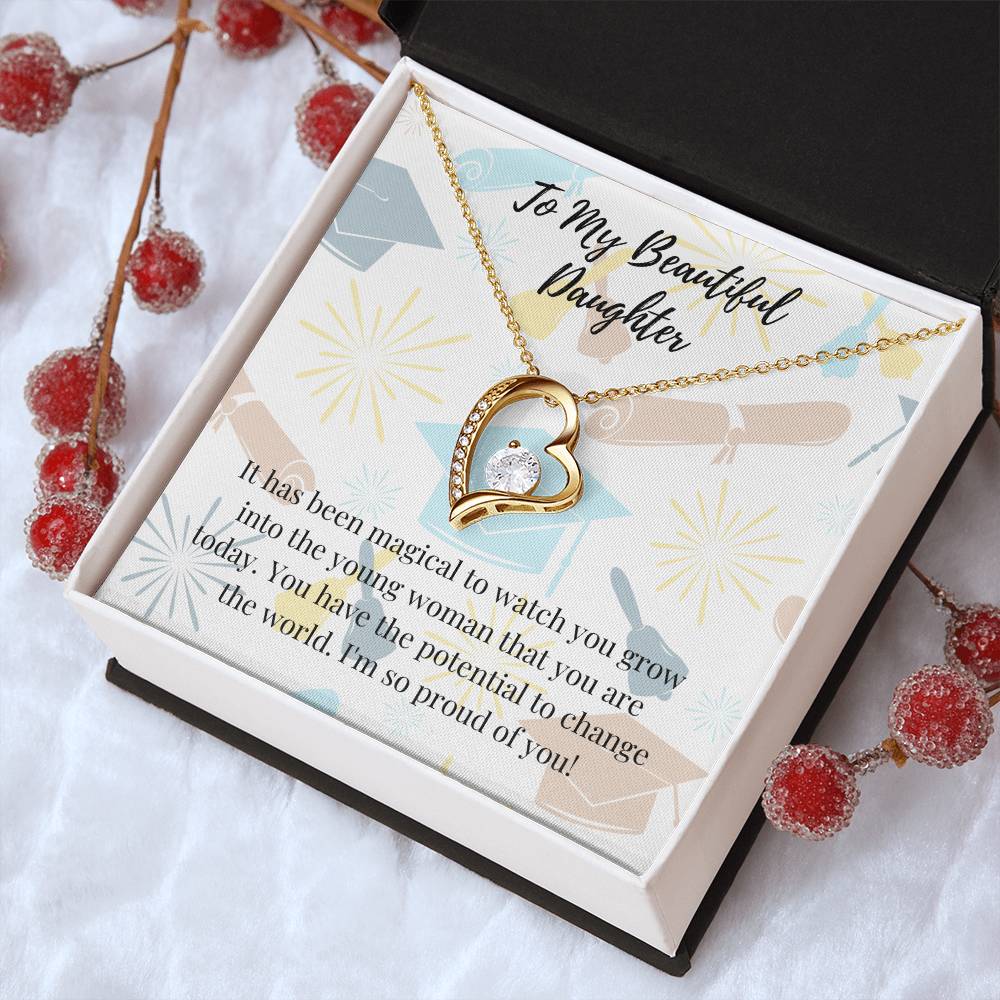To My Beautiful Daughter Necklace Graduation Necklace For Daughter Graduation Gift For Daughter Graduation Gift For Daughter Forever Love Necklace