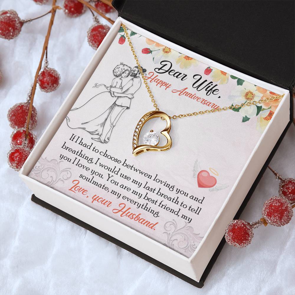 To My Dear Wife Gift Necklace Wife Necklace From Husband Anniversary Necklace For Wife Wife Birthday Gift To My Wife Necklace Forever Love Necklace