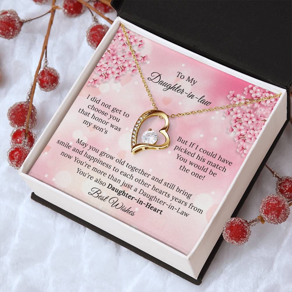 To My Daughter In Law To My Daughterinlaw Necklace Gifts Wedding Gift For Daughter In Law Daughter In Law Gift For Christmas Birthday Forever Love Necklace