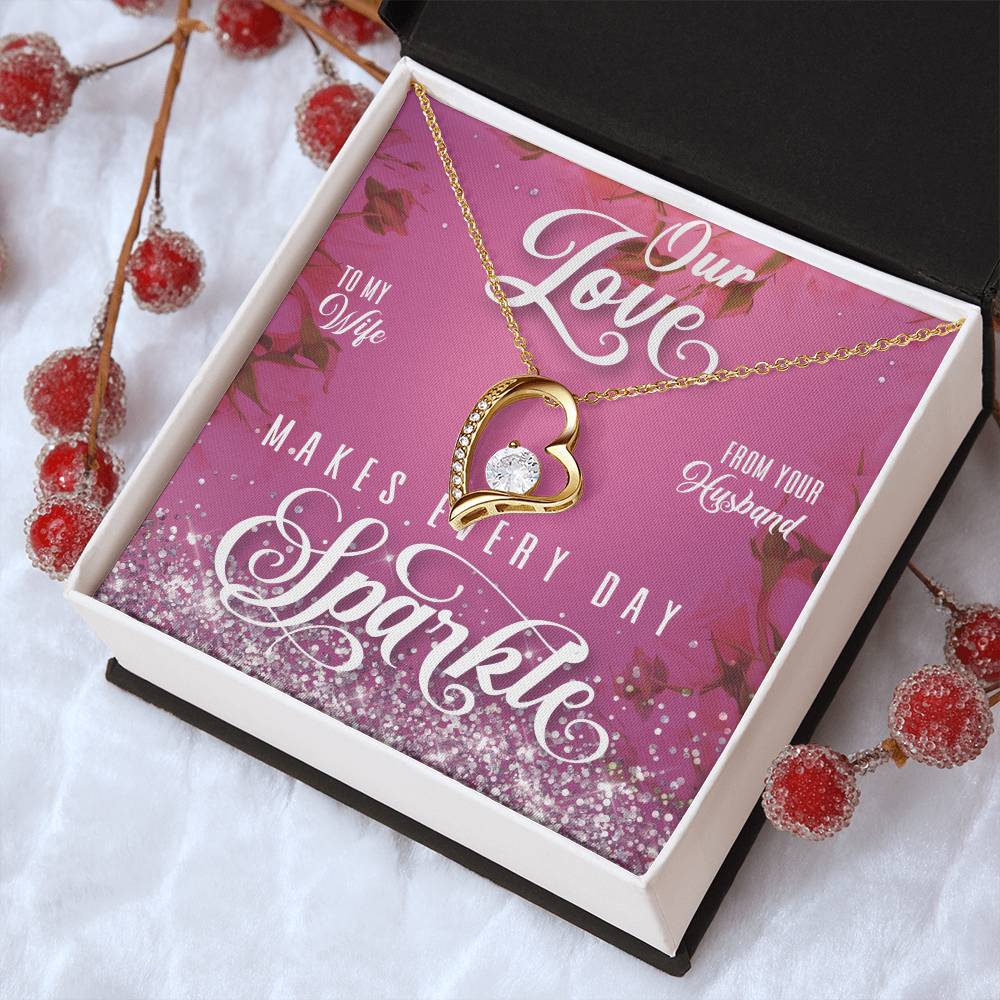 Every Day Sparkle Forever Love Necklace To Wife Forever Love Necklace