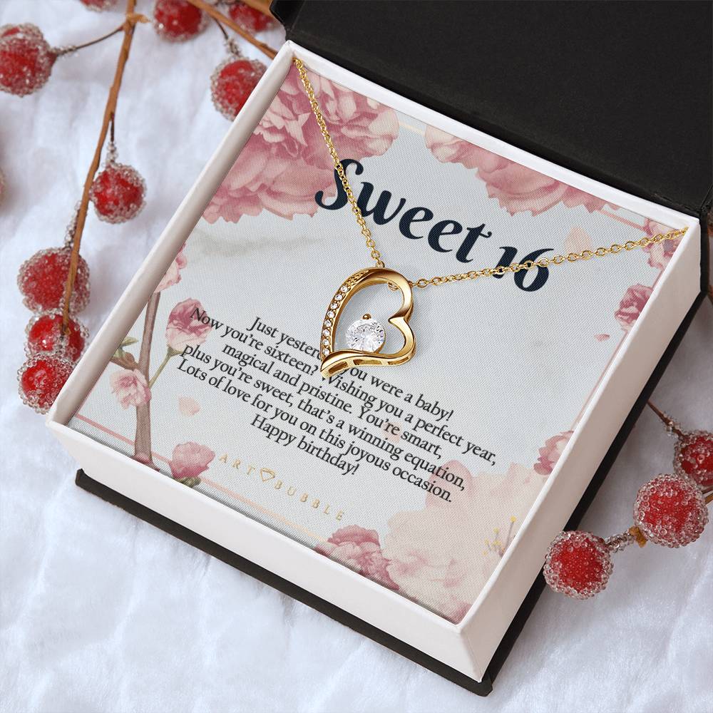 16th Birthday Gift Girl Sweet Sixteen Necklace Jewelry For 16th Sweet Sixteen Birthday Jewelry Gift For Daughter Niece Bff Forever Love Necklace