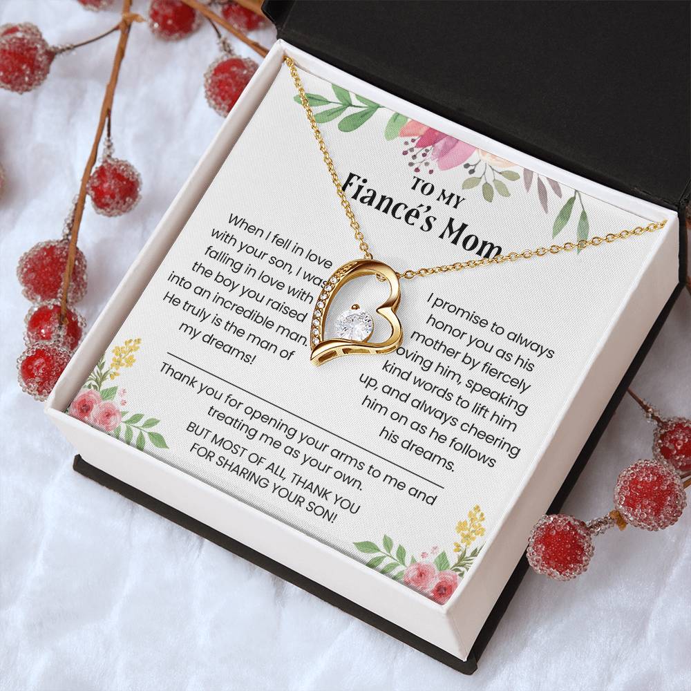 To My Fiancé's Mom Love Fiancé's Mom Necklace Gift To My Fiancés Mom Future Fiancés Mom Present Gift For Fiancé's Mom Birthday New Fiancés Mom Forever Love Necklace