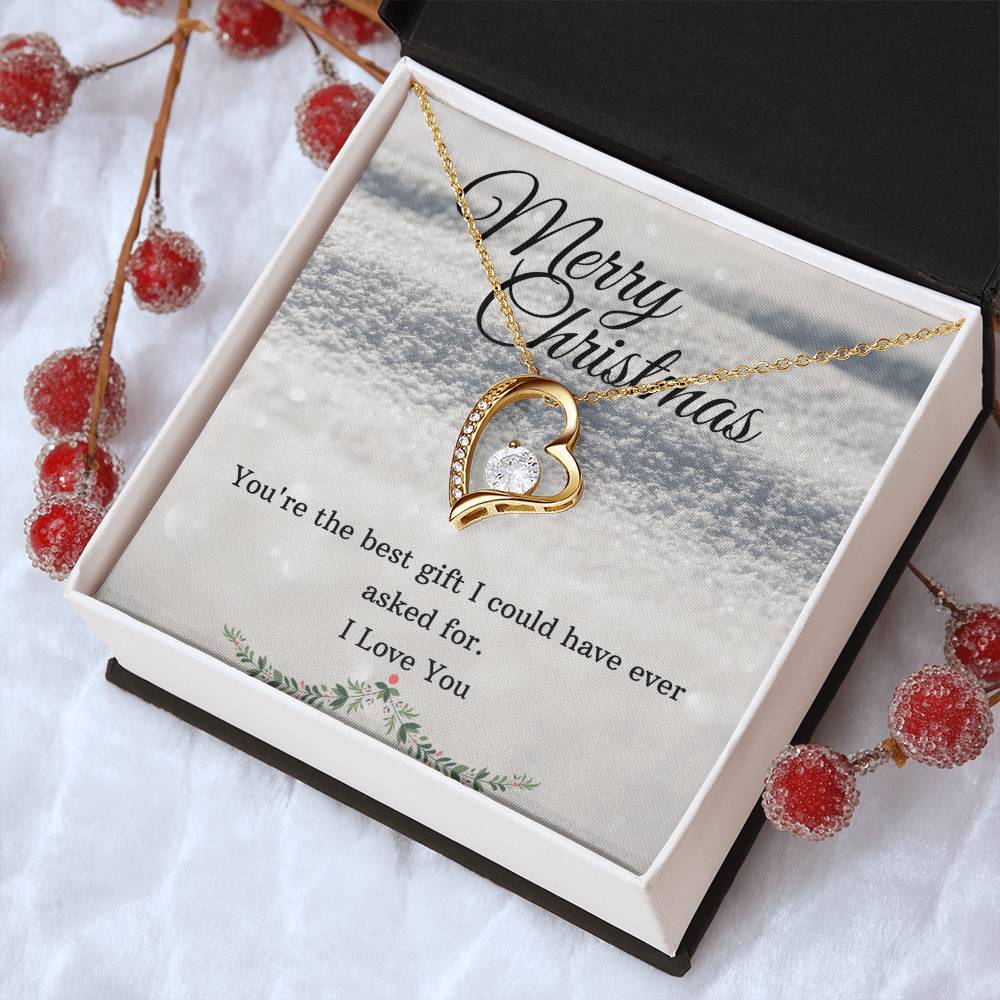 Merry Christmas Heart Necklace Forever Love Necklace