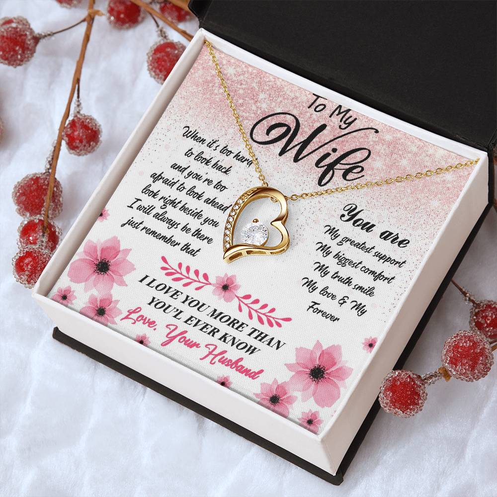 To My Wife Necklace Gift - You Are My Greatest Support - Mother's Day Birthday Forever Love Necklace