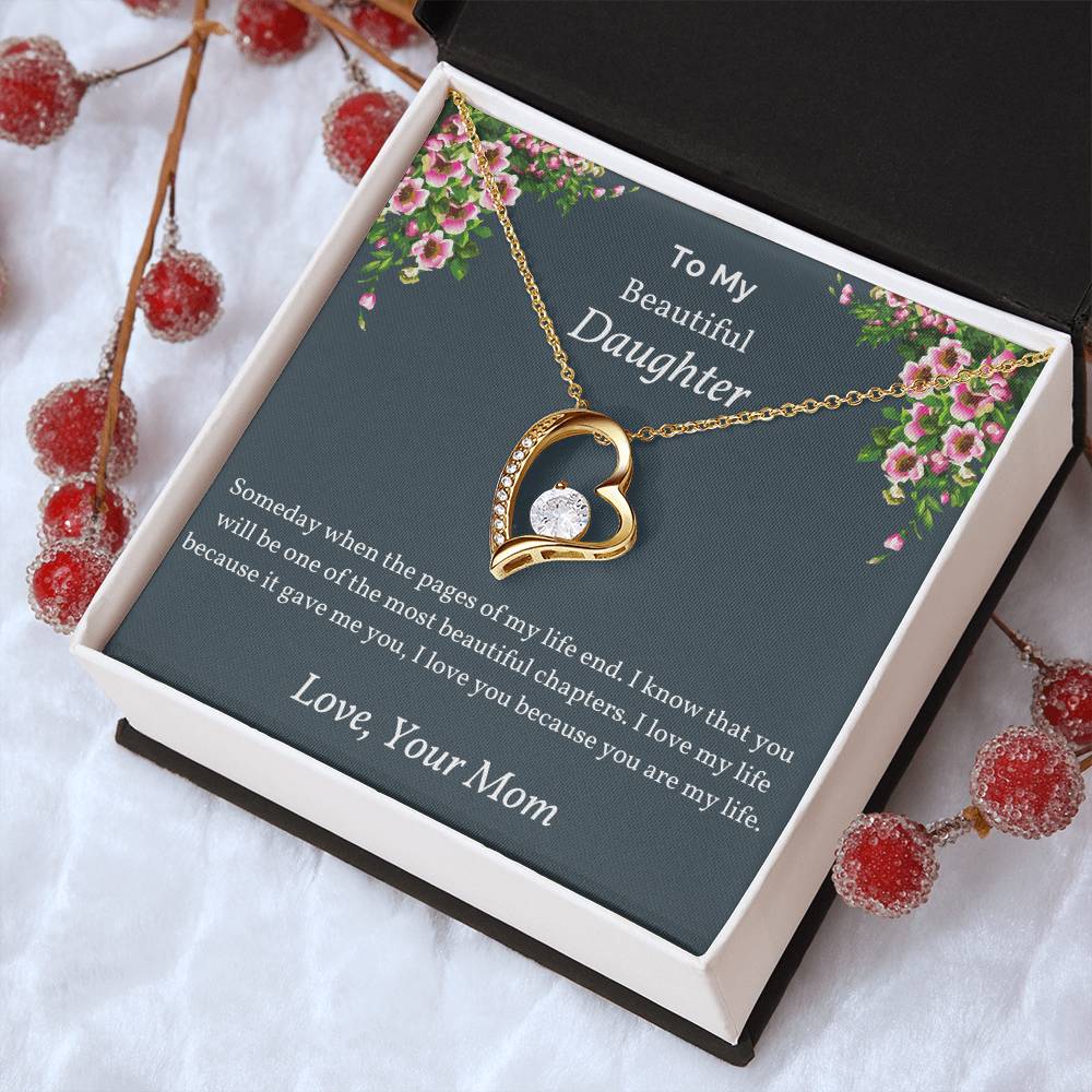 To My Beautiful Daughter Someday When The Pages Love Necklace Mothers Day Gift From Daughter Gift For Daughter From Mom Forever Love Necklace