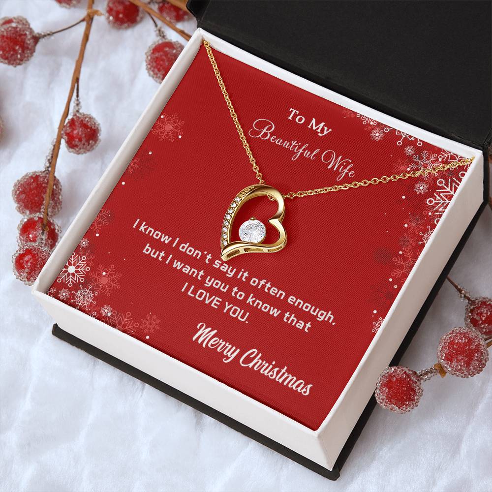 To My Beautiful Wife I Love You Heart Necklace 1 Forever Love Necklace