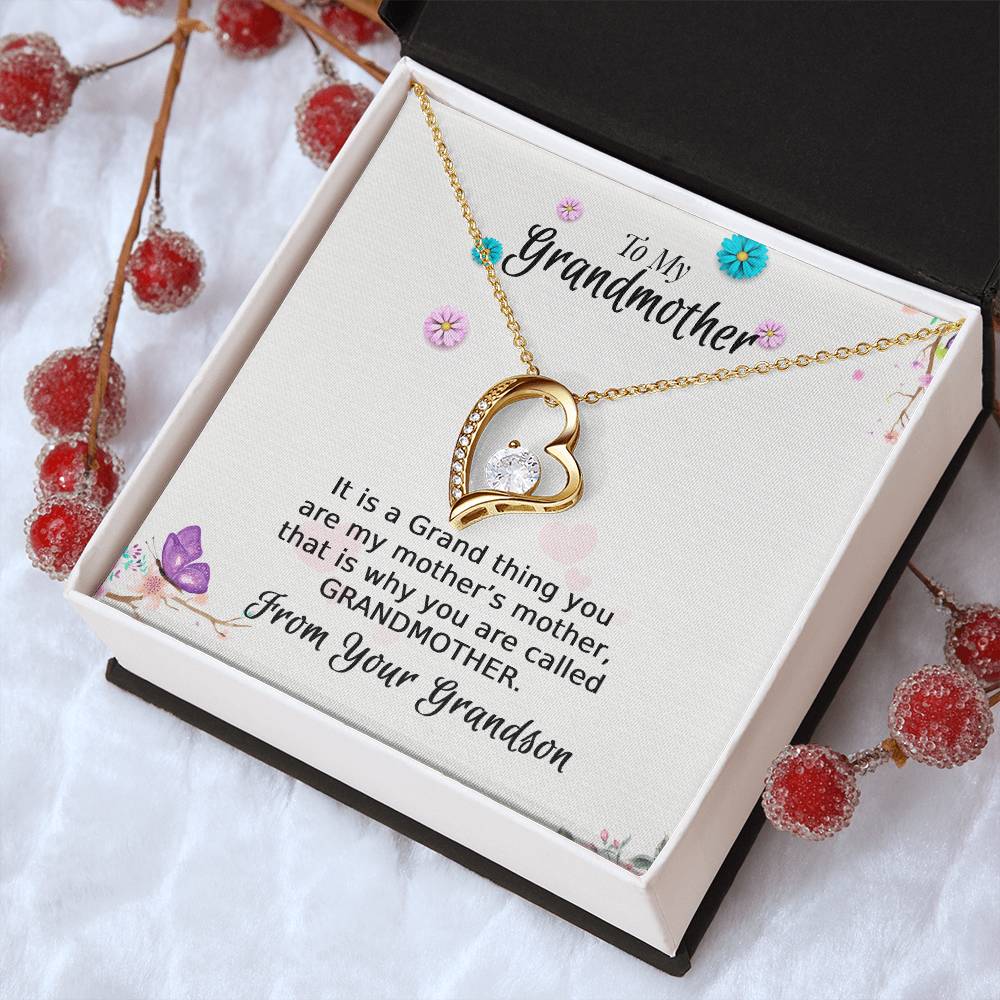 To My Grandmother From Your Grandson Necklace 1 Forever Love Necklace