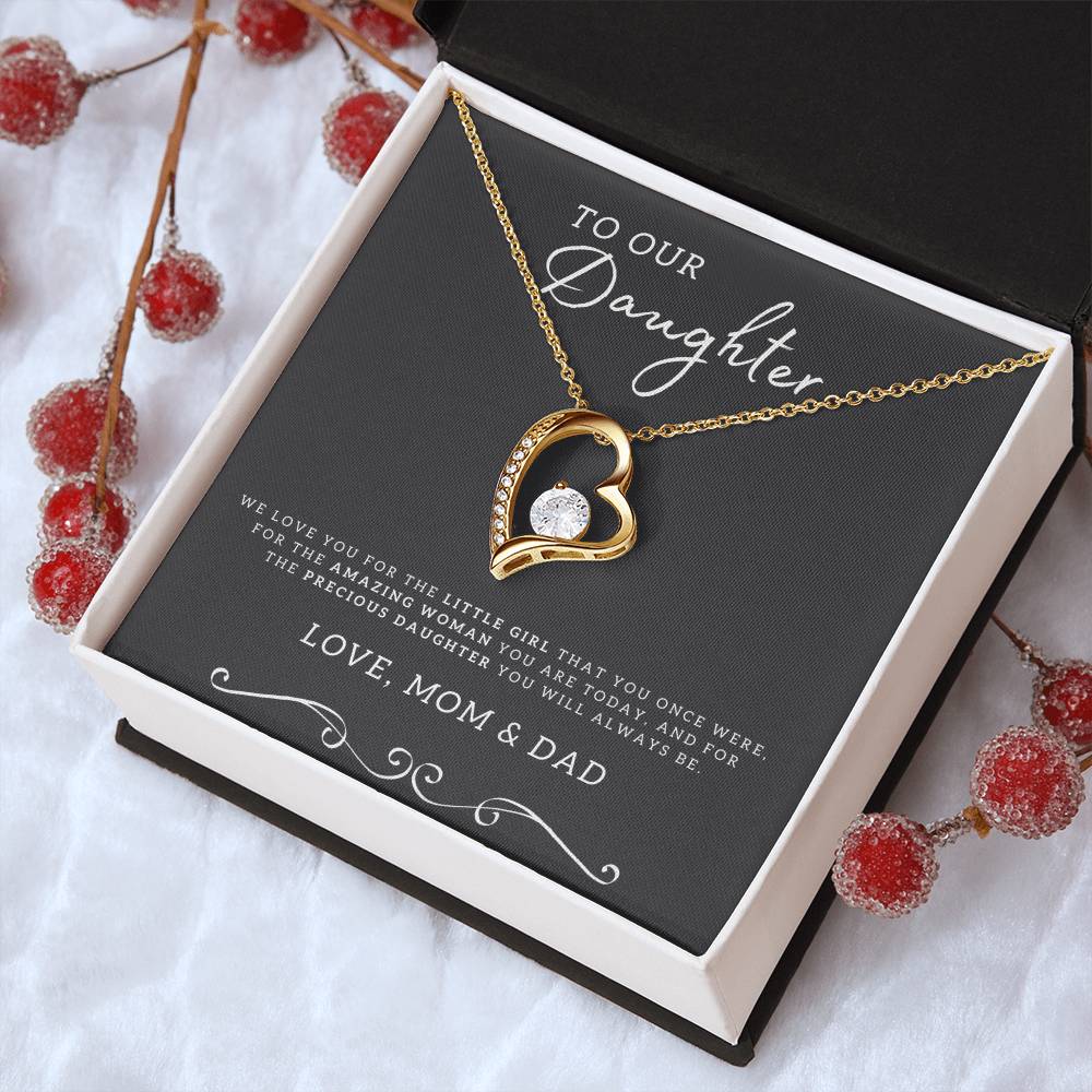 Dear Daughter Necklace - Daughter Mother's Day Gift - To My Daughter Necklace From Mom Dad Forever Love Necklace