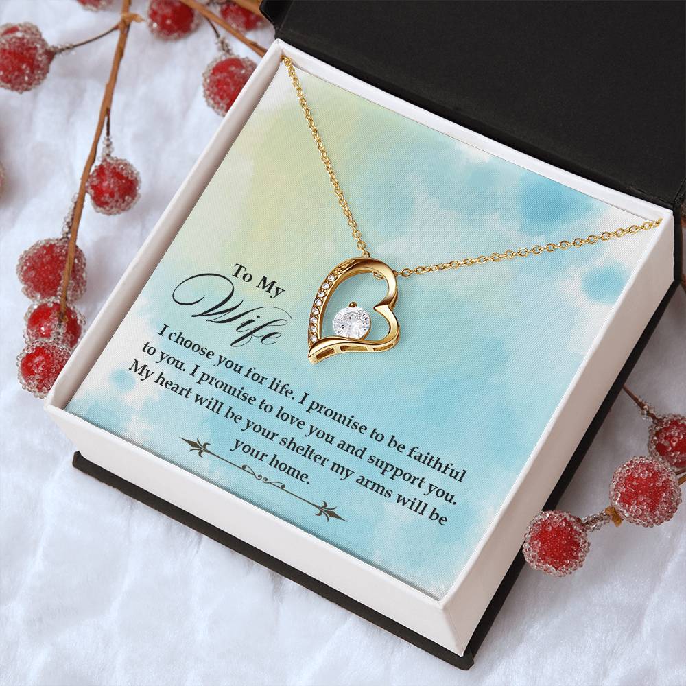 To My Wife - I Choose You For Life - Forever Love Necklace Forever Love Necklace