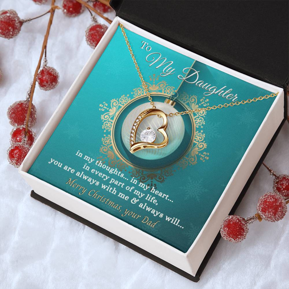 To My Daughter Heart Necklace Forever Love Necklace