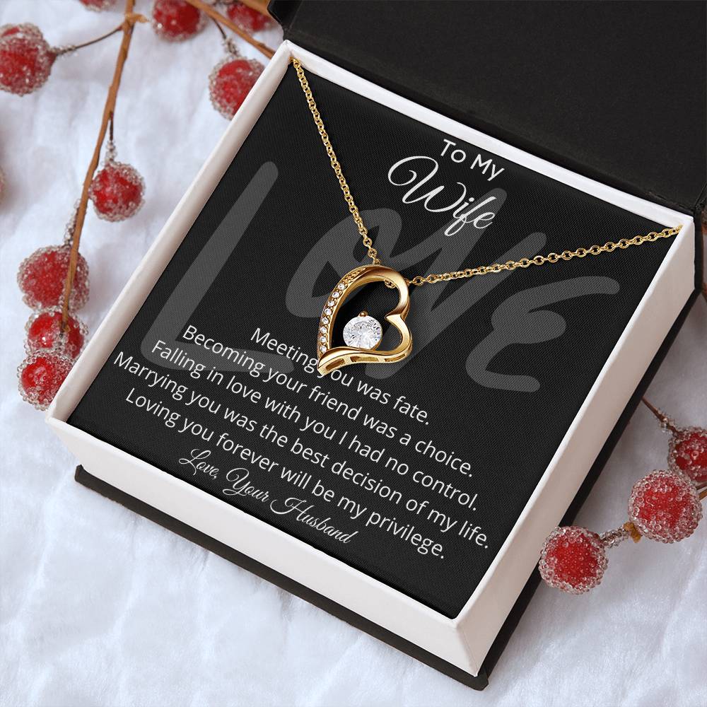 To My Wife Forever Love Pendant Necklace Forever Love Necklace
