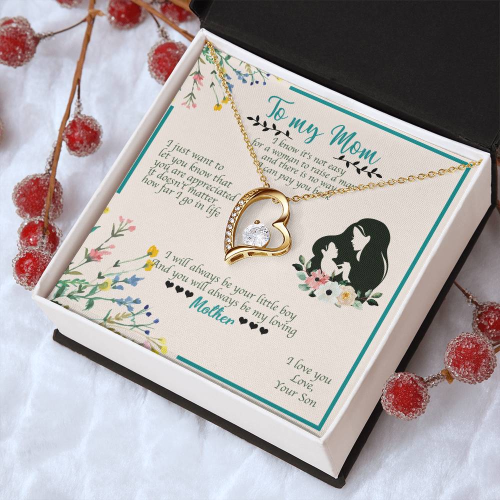 To My Mom I Will Always Be Your Little Boy 1 Forever Love Necklace