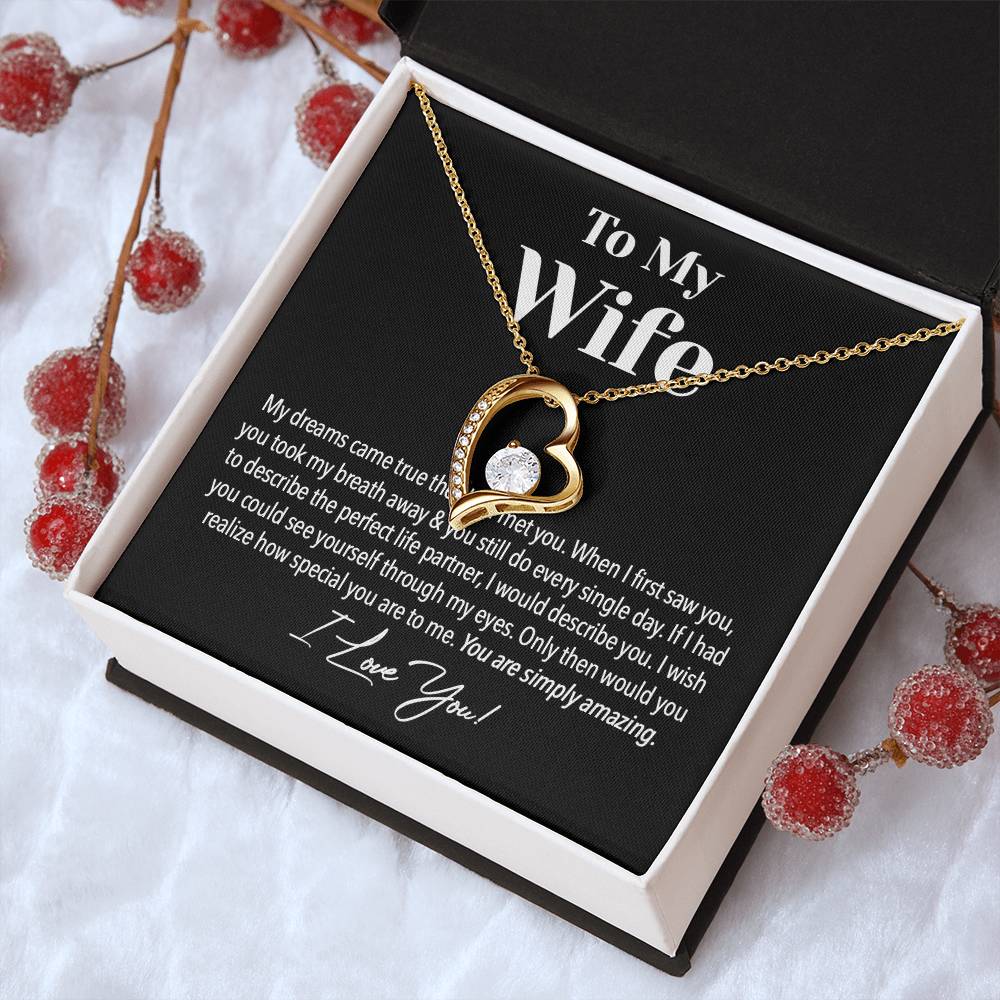 Necklace For My Wife To My Wife Heart Pendant Necklace Heart To My Wife Necklace Anniversary Gift Birthday Gift For Wife Forever Love Necklace