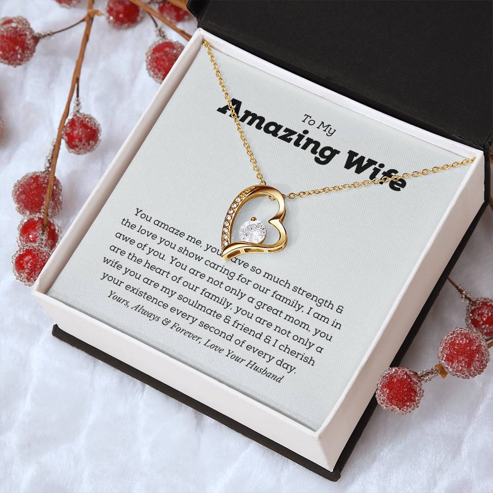 To My Wife Necklace Valentines Gift For Wife Romantic Gifts For Her Anniversary Gift For Wife Wife Valentine Necklace Forever Love Necklace