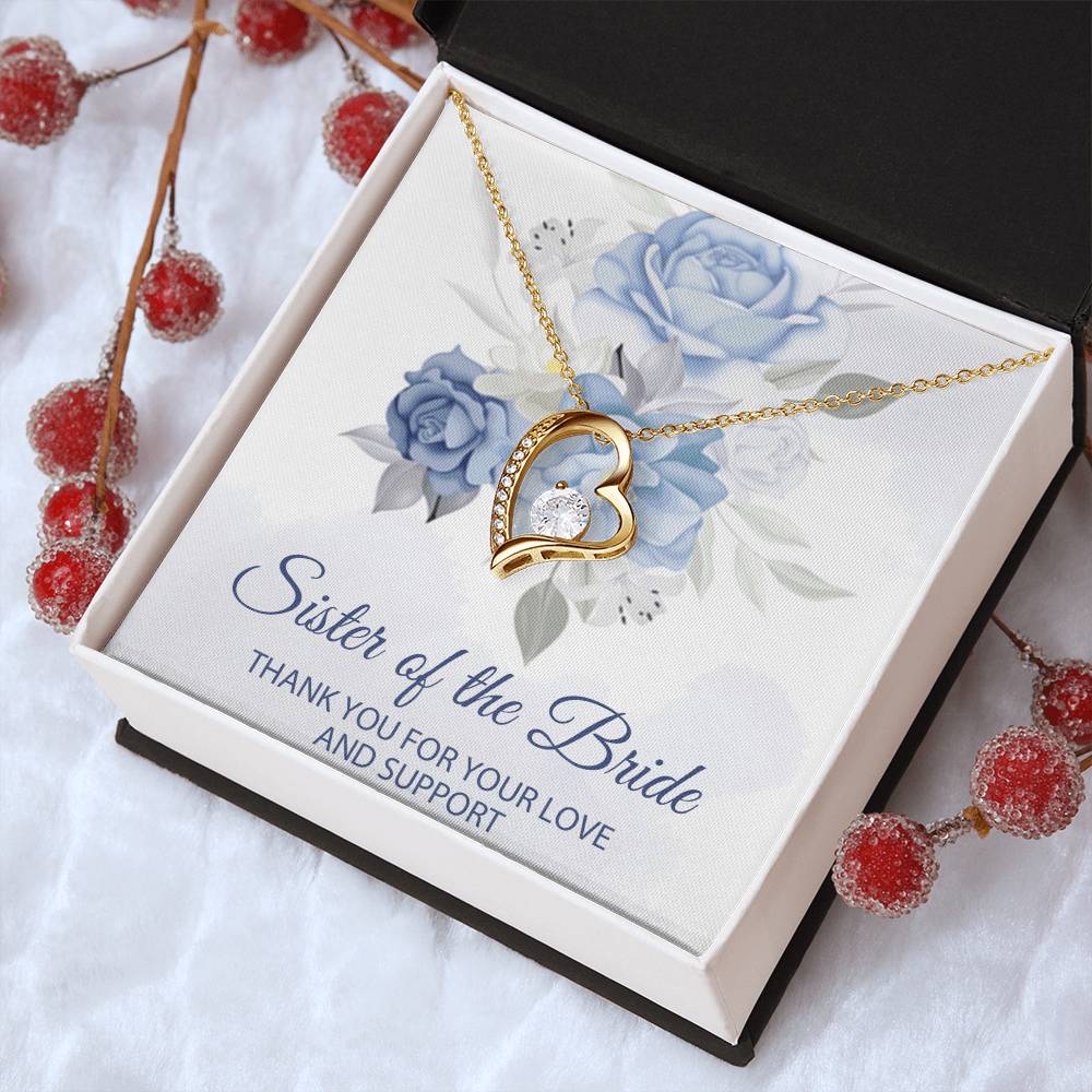 Sister Of The Bride Jewelry Boxsister Of The Bride Forever Love Necklace Sister In Law Wedding Day Gift Sister Of The Groom Wedding Forever Love Necklace
