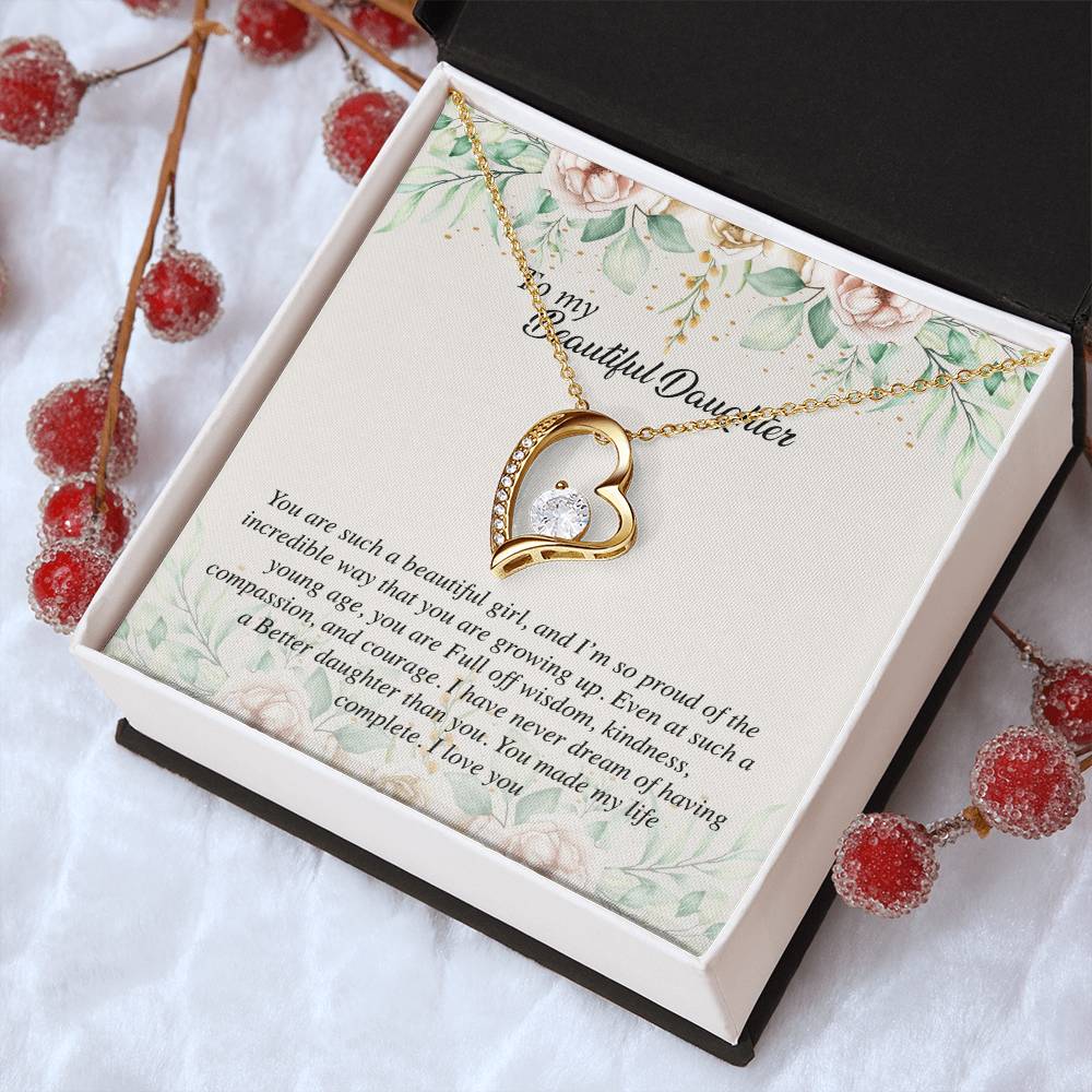 To My Beautiful Daughter Straighten Your Crown Necklace Mom Daughter Necklace Daughter Birthday Gift Daughter Forever Love Necklace