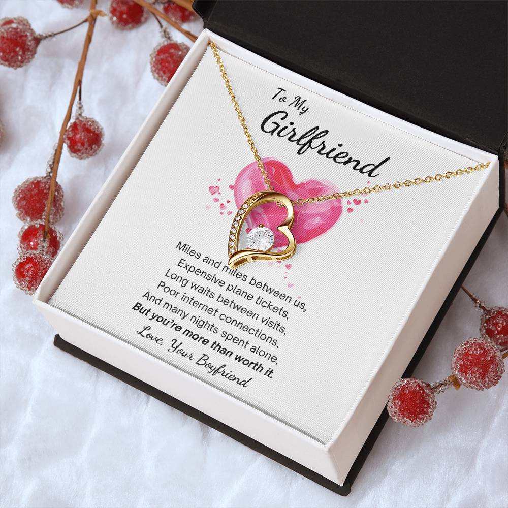 To My Girlfriend You’re Worth It Forever Love Necklace