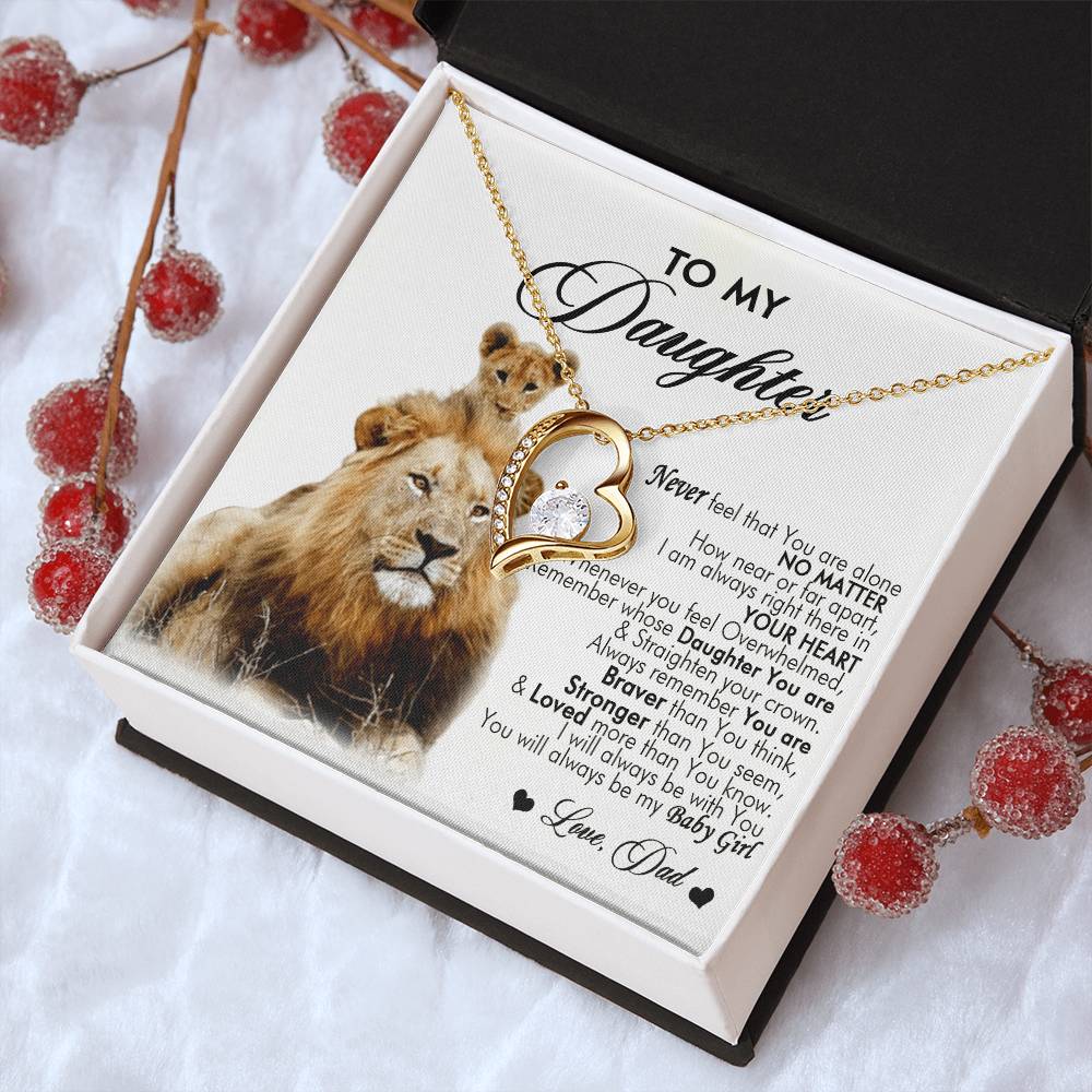 Never Feel That You Are Alone Birthday Gift Necklace For Daughter Gift From Dad To My Daughter Necklace Father Daughter Necklace Forever Love Necklace