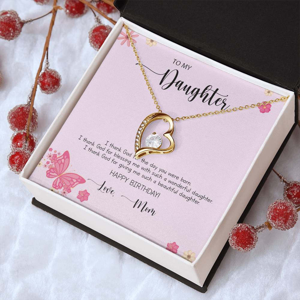 Dear Daughter Necklace - Daughter Mother's Day Gift - To My Daughter Necklace From Mom Dad - Grown Up Daughter Gift From Mom 1 Forever Love Necklace