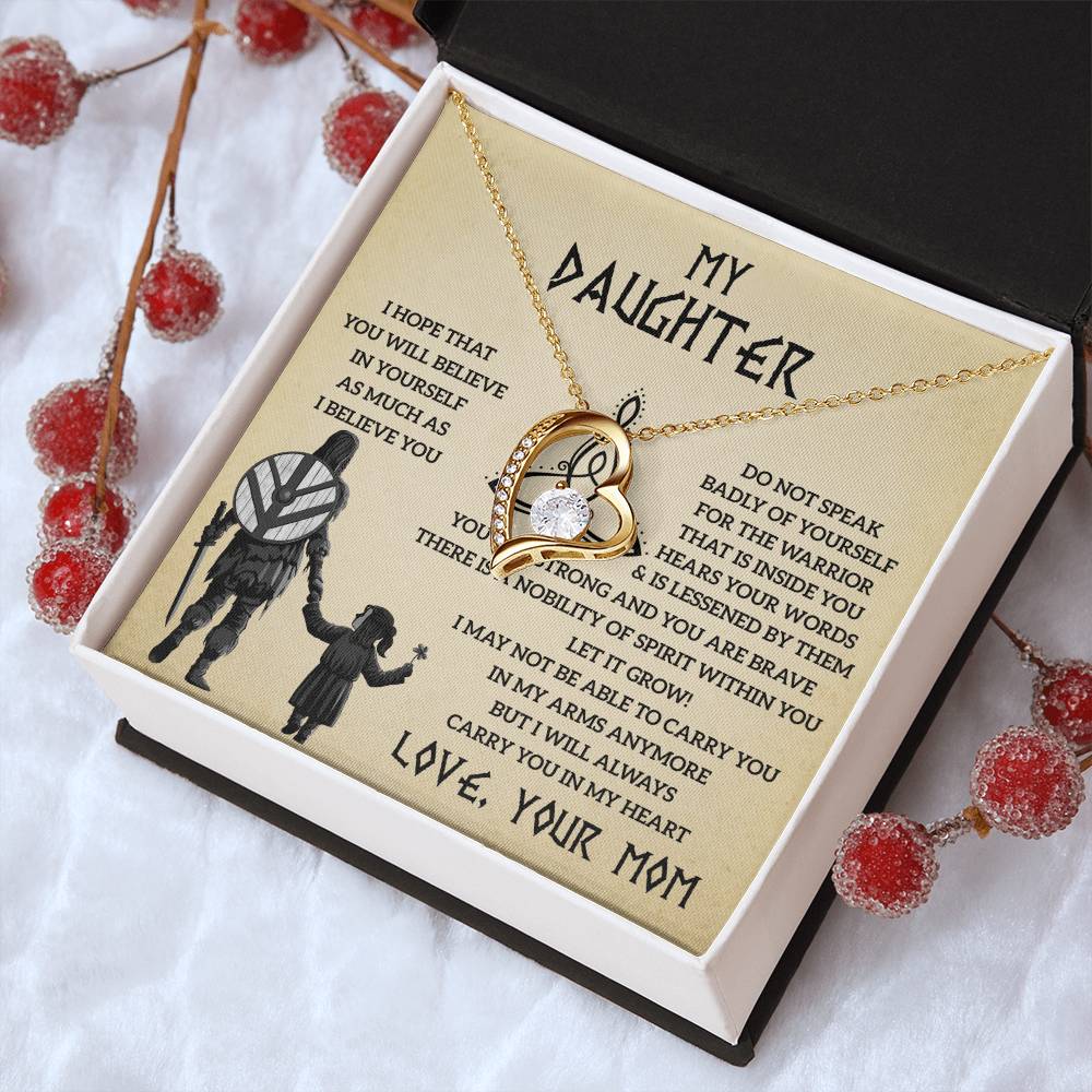 To My Daughter Gift From Mom Mother Daughter Necklace Gift For Daughter From Mom Daughter Gift Viking Daughter Daughter Birthday Forever Love Necklace