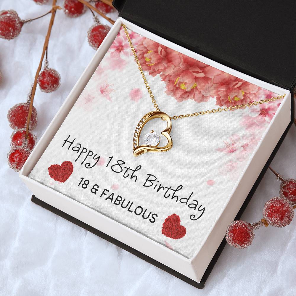 18th Birthday Gifts For Women 18 & Fabulous Necklace For Her 18 Years Old Jewelry Presents Best Friends Foreve Love Necklace Xu1261fl1 Forever Love Necklace