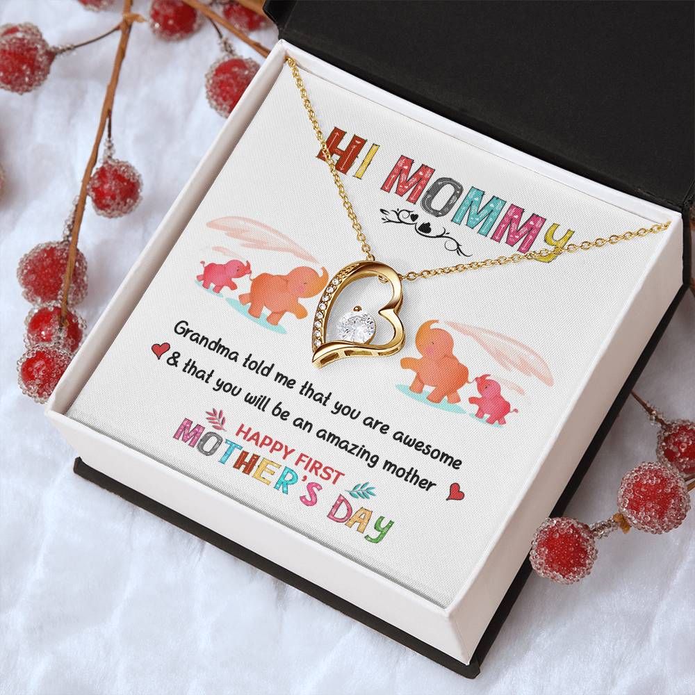 Hi Mommy Gift For First Time Mom Gift For Daughter Mother's Day Gift Mother's Day Necklace Mother's Day Present Forever Love Necklace