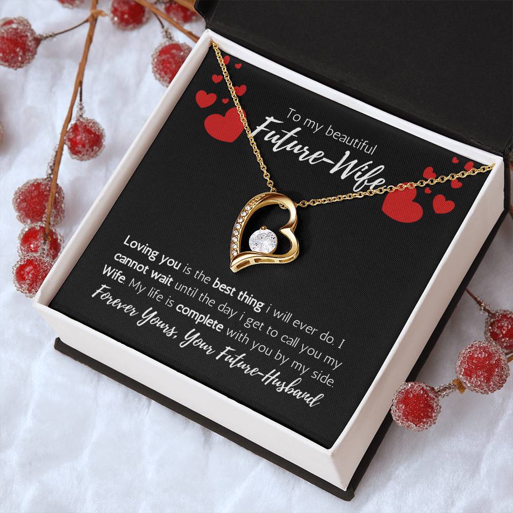 To My Future Wife Valentine's Day 14k White Gold Heart Necklace 1 Forever Love Necklace