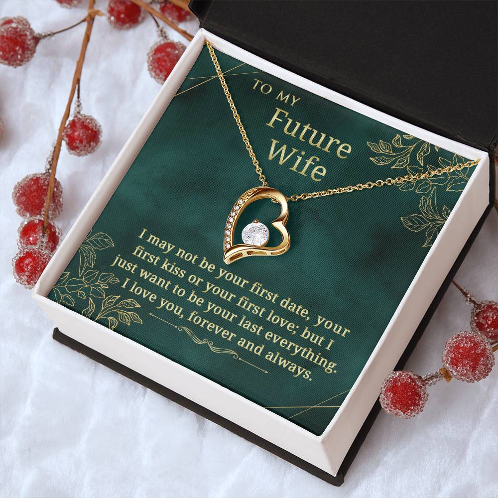 To My Future Wife Necklace With Message Card Gift For Fiancee Or Girlfriend Engagement Gift Gift For Future Wife. Forever Love Necklace