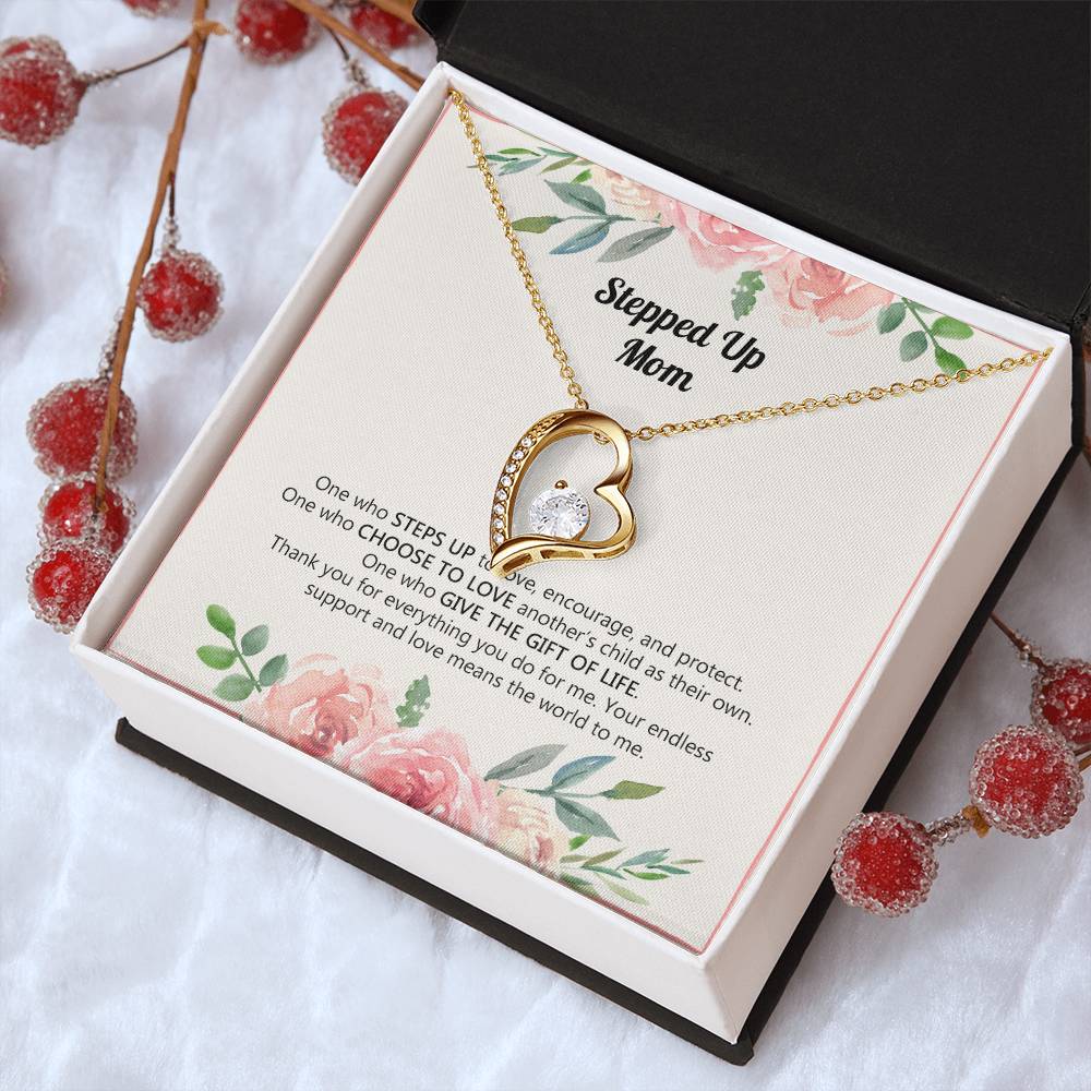Stepped Up Mom Gift Special Message Card Custom Step Mom Necklace Gift Ss123 1 Forever Love Necklace