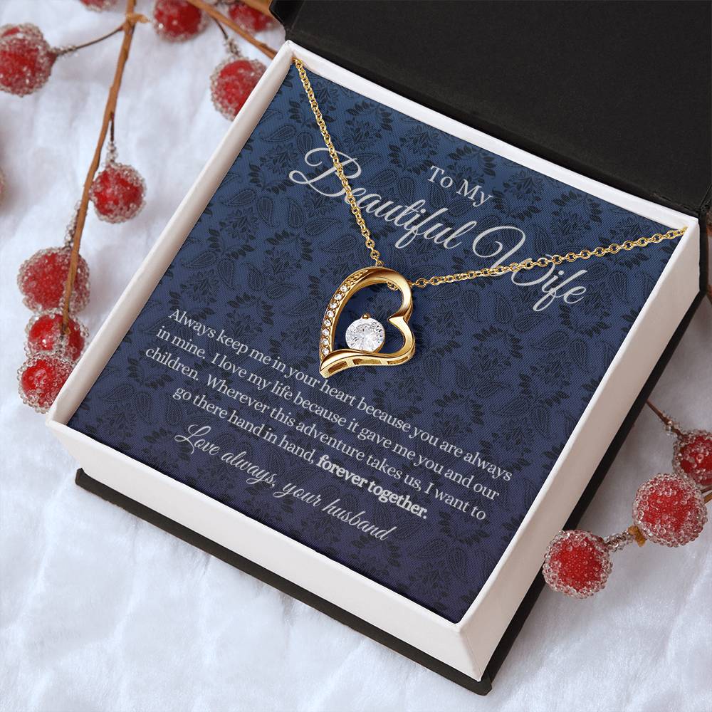 Keep Me In Your Heart Necklace Gift For Beautiful Wife Forever Love Necklace