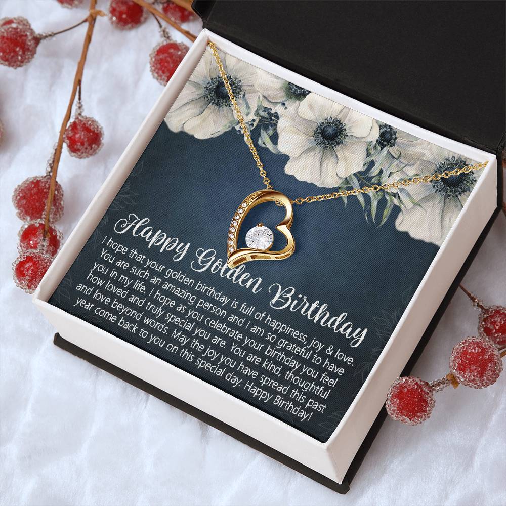 Golden Birthday Gift Customize Necklace Happy Golden Birthday Golden Birthday Jewelry Special Gift For Women Girl 1 Forever Love Necklace