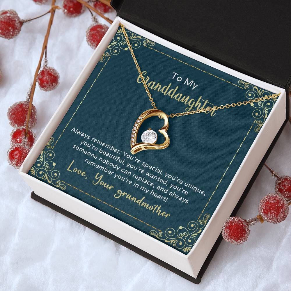 To My Granddaughter Always Remember You're Special Forever Love Necklace