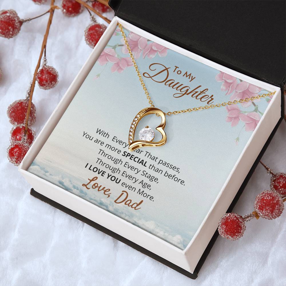 Special Heart Pendant For Daughter Forever Love Necklace