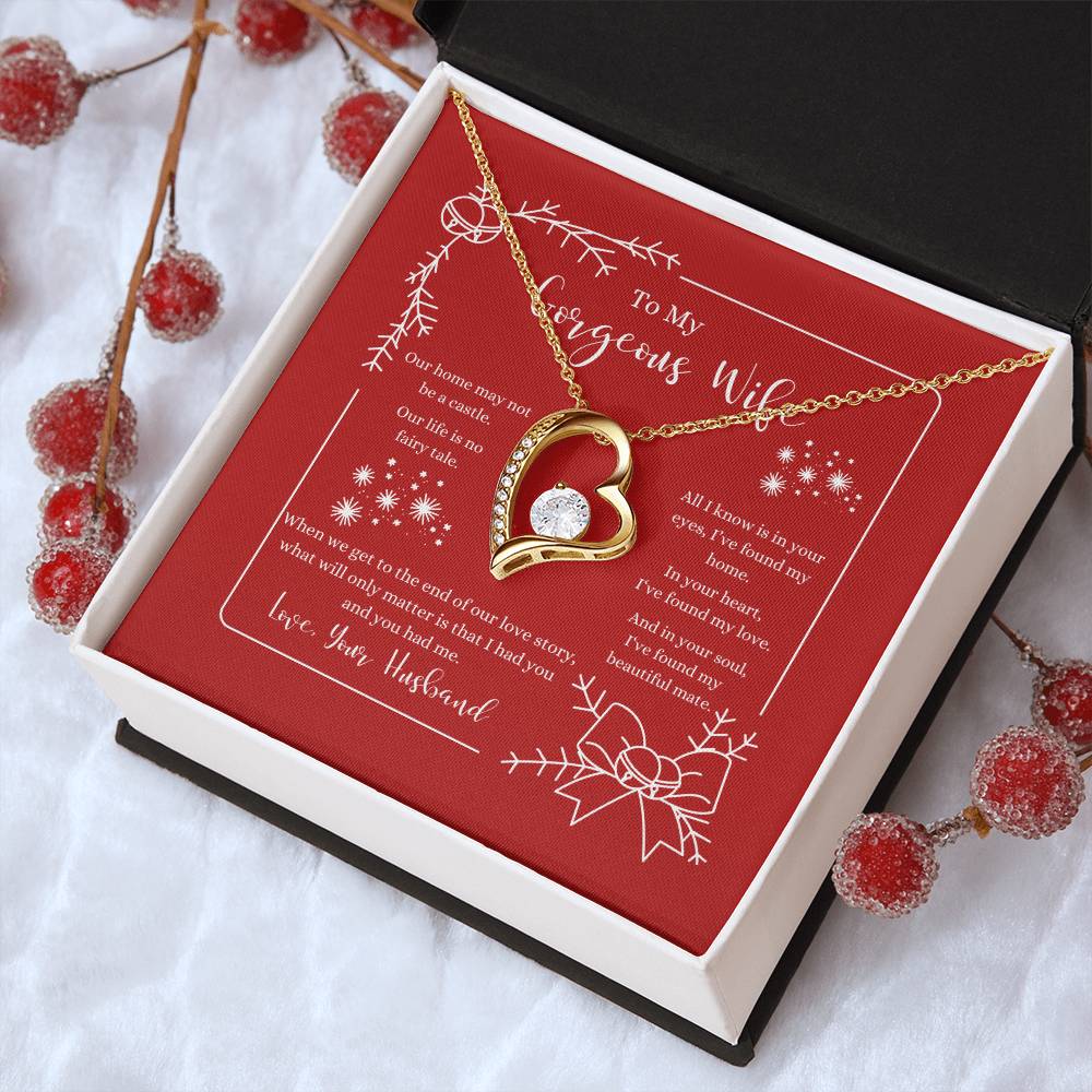 To My Gorgeous Wife Home Necklace 1 Forever Love Necklace
