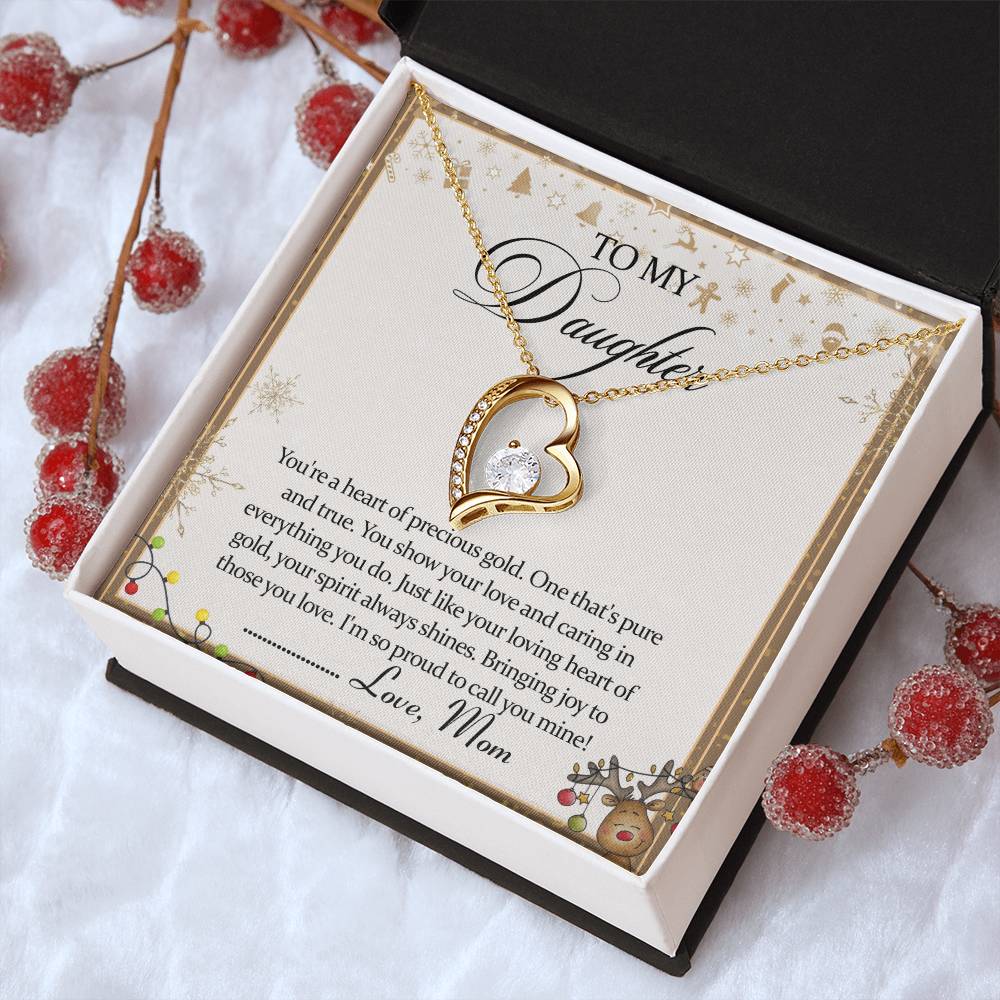 To My Daughter Forever Love Necklace - Daughter Mother's Day Gift - To My Daughter Necklace From Mom Dad Forever Love Necklace