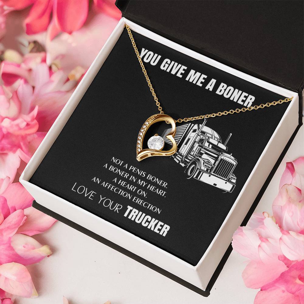You Give Me A Heart Boner An Affection Erection Funny & Sarcastic Love For Her ♥ Mature Gag Gift For Truck Drivers Wife 1 Forever Love Necklace