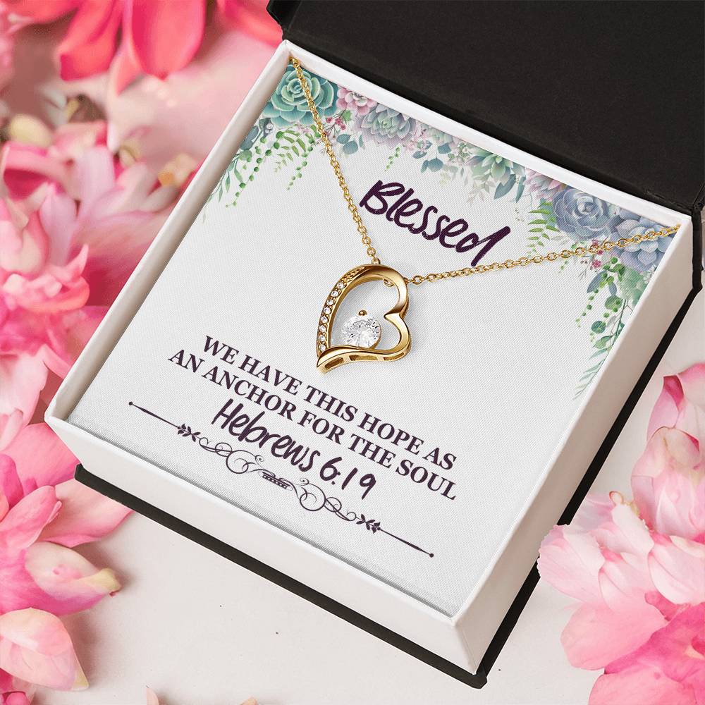 Hebrews 619 God's Promise Forever Love Necklace