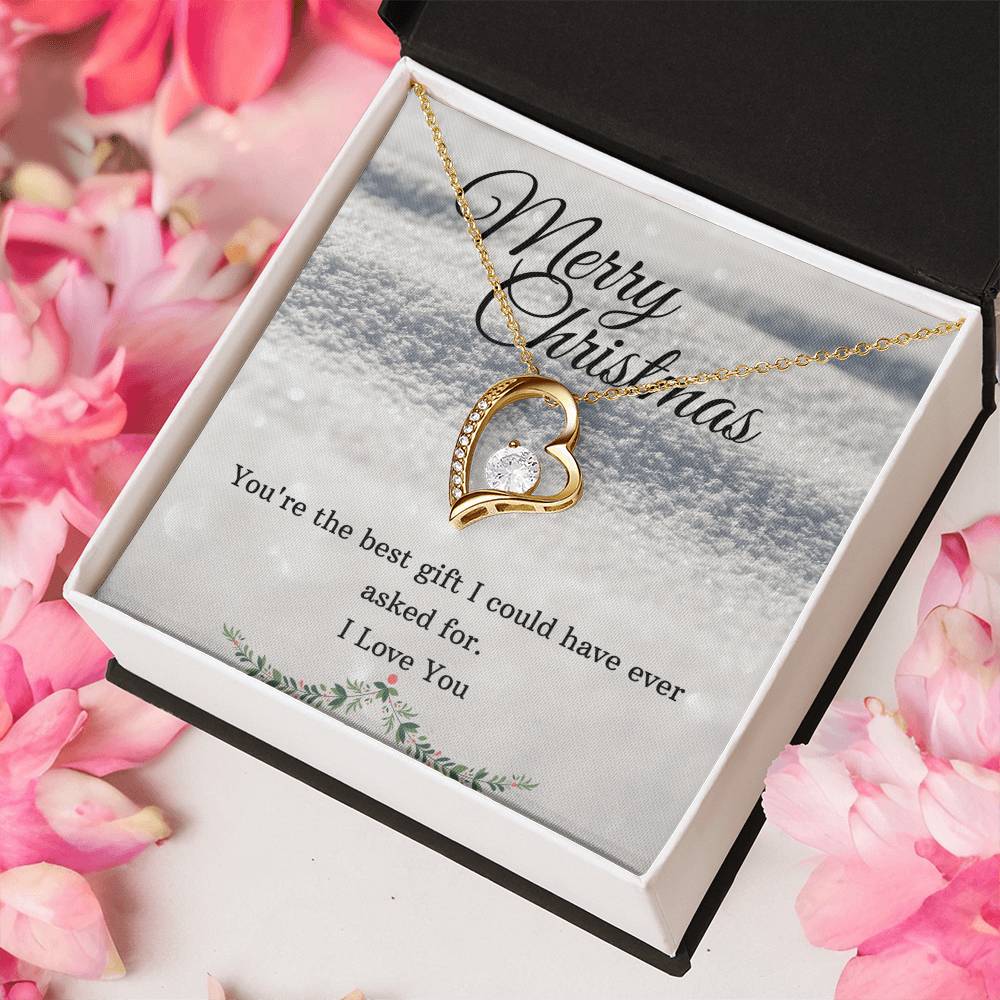 Merry Christmas Heart Necklace Forever Love Necklace