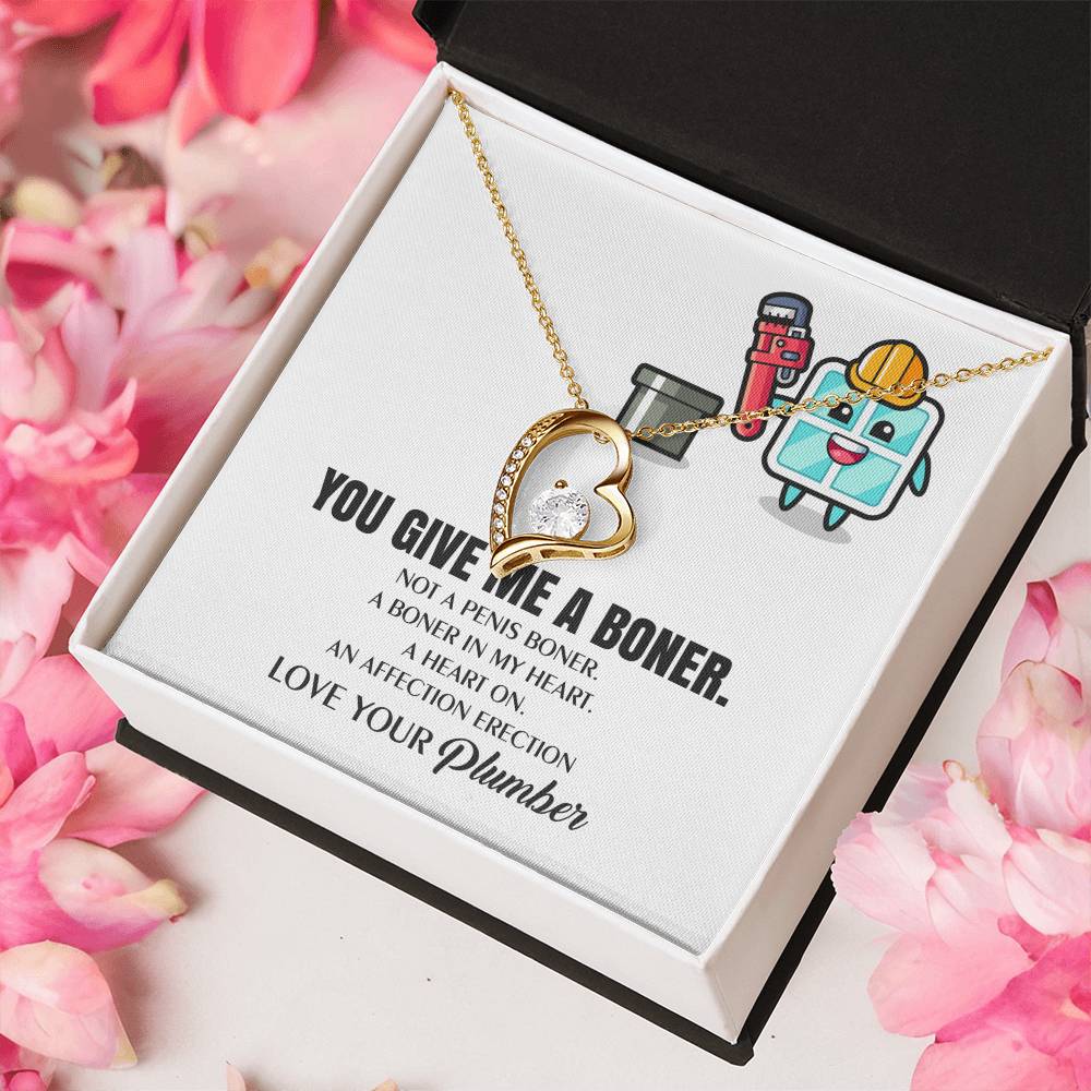 You Give Me A Heart Boner An Affection Erection Funny & Sarcastic Love For Her ♥ Mature Gag Plumber's Wife Funny Gift 1 Forever Love Necklace