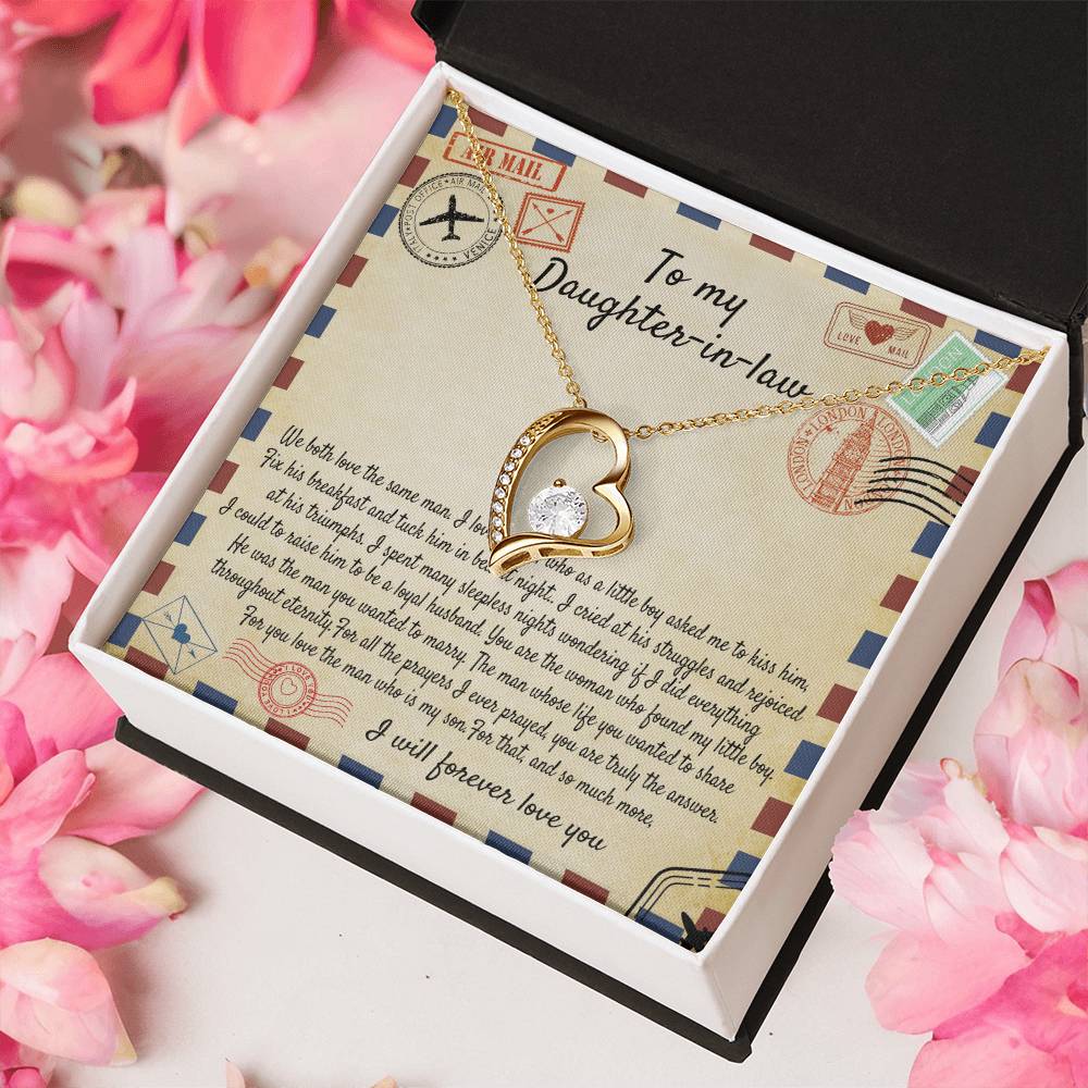 To My Daughter In Law Gift For Daughter In Law Daughterinlaw Necklace Daughter In Law Necklace Daughter In Law Gift On Wedding Day Forever Love Necklace