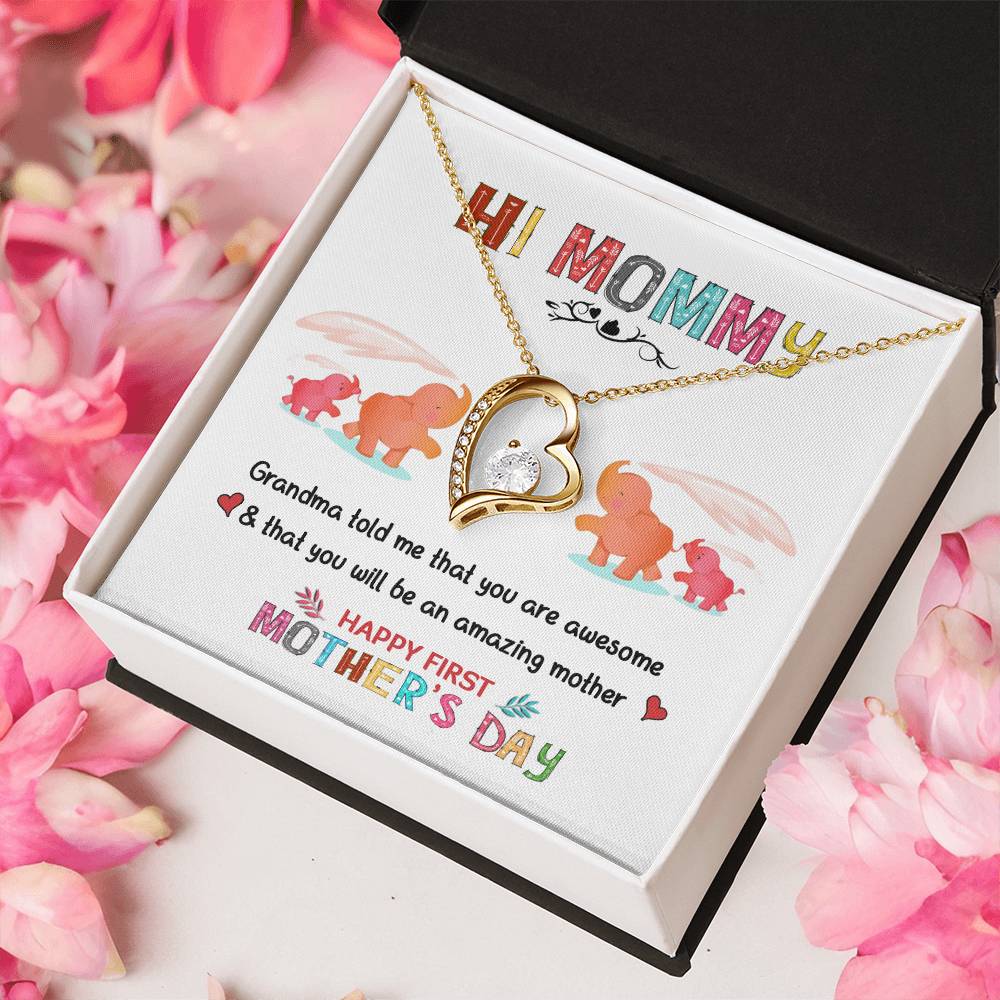 Hi Mommy Gift For First Time Mom Gift For Daughter Mother's Day Gift Mother's Day Necklace Mother's Day Present Forever Love Necklace